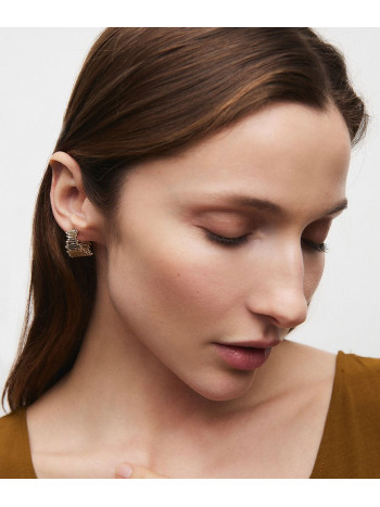 BRINCOS RITUAL MESH DIFERENTE ELEGANTE BANHADO OURO 18K