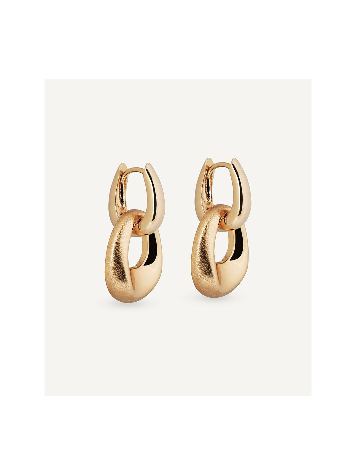 BRINCOS ARGOLA DUPLA BANHADA OURO 18K