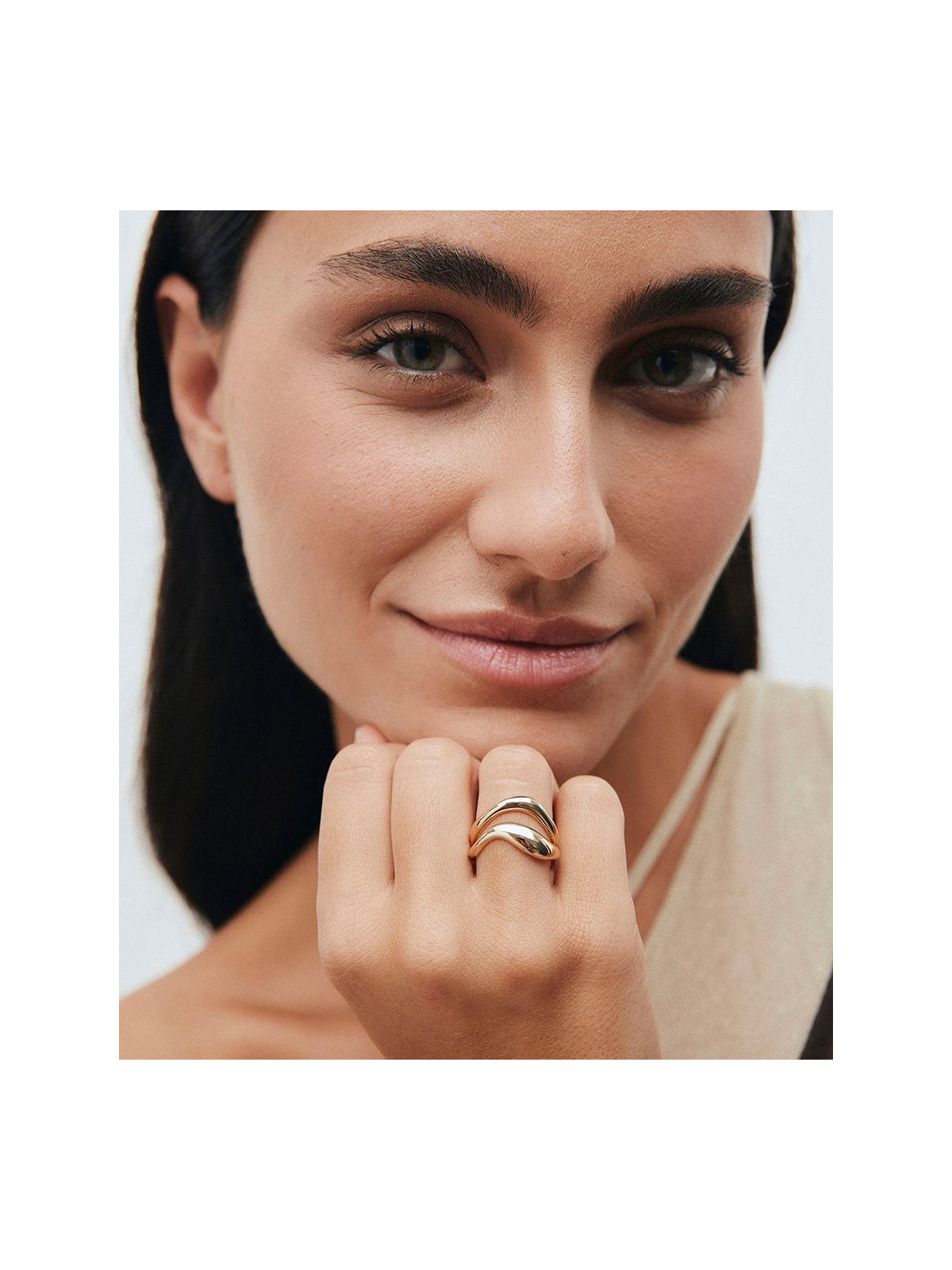 ANEL ESPIRAL DOURADA AJUSTAVEL ELEGANTE BANHADO OURO 18K