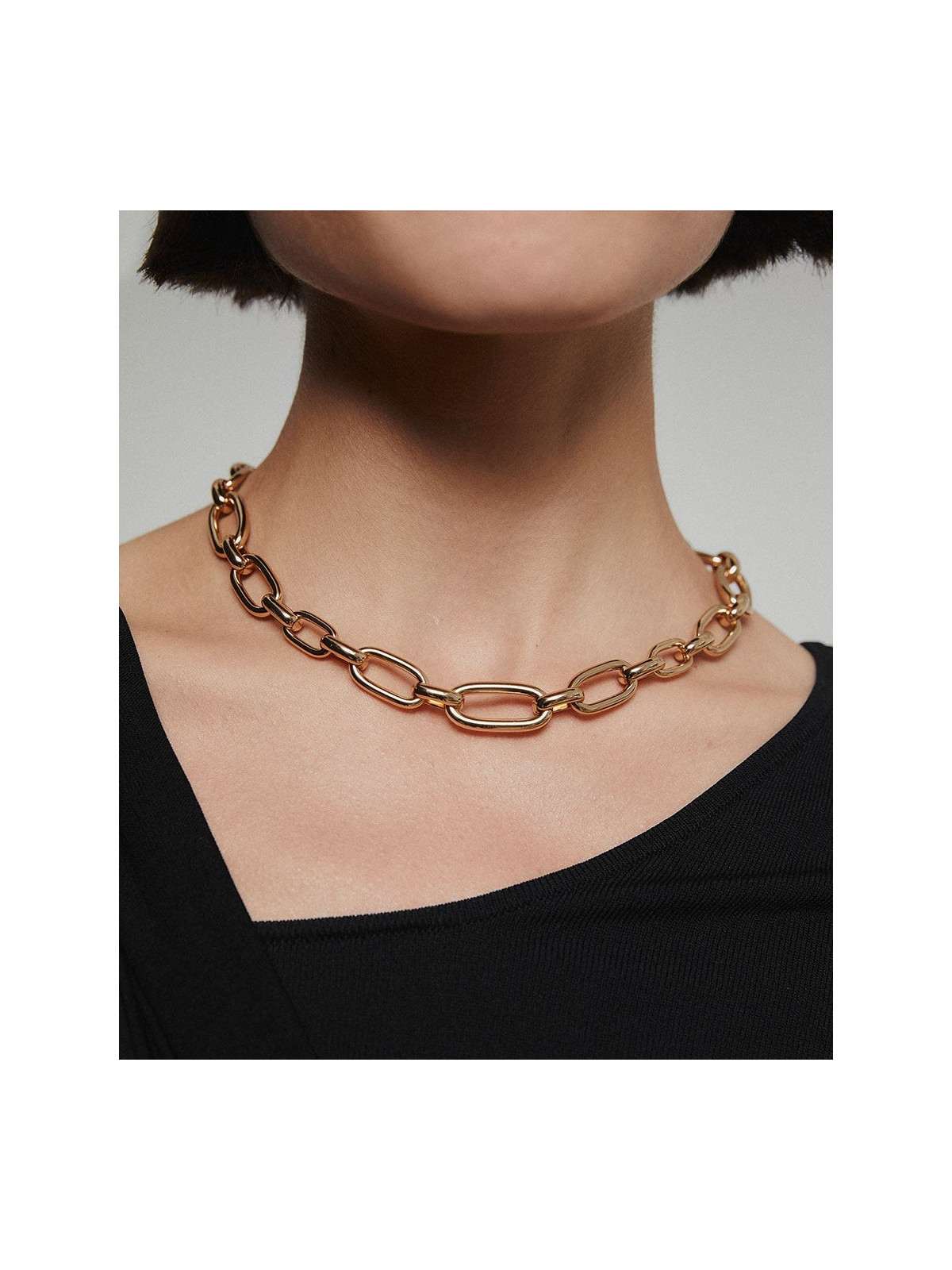 COLAR CADEADO FIO BANHADO OURO 18K