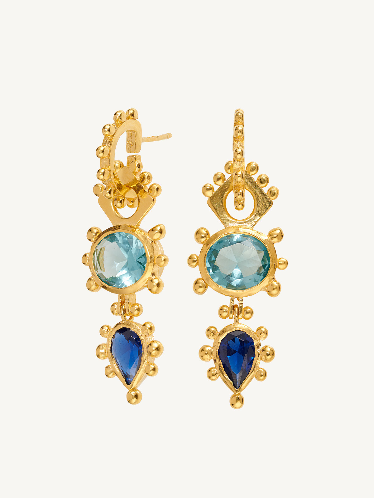 BRINCOS COM ZIRCÓNIAS REDONDA AGD 12.5G ZIRCÓNIAS PRATA DOURADA