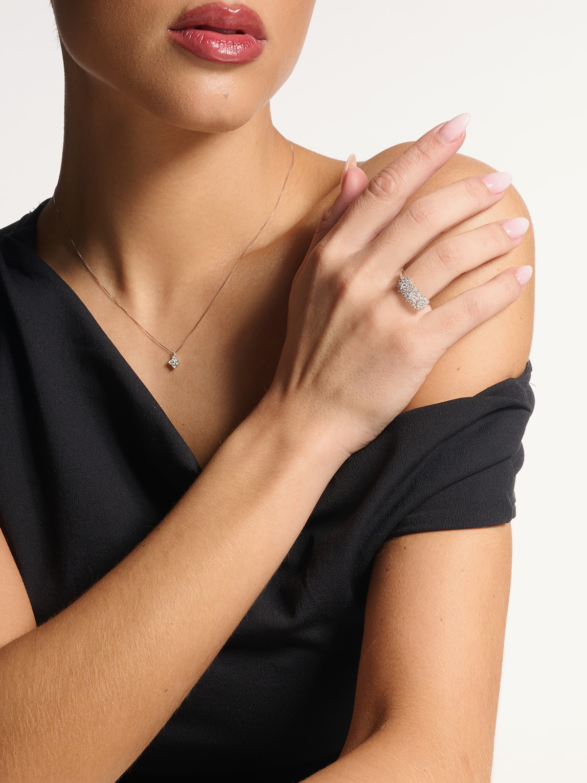 ANEL OURO BRANCO E DIAMANTES NOIVADO CASAMENTO18K DIAMOND DROPS RING