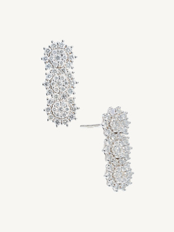 BRINCOS DE DIAMENTES OURO BRANCO 18K FESTA ELEGANTE DIAMOND DROPS EAR