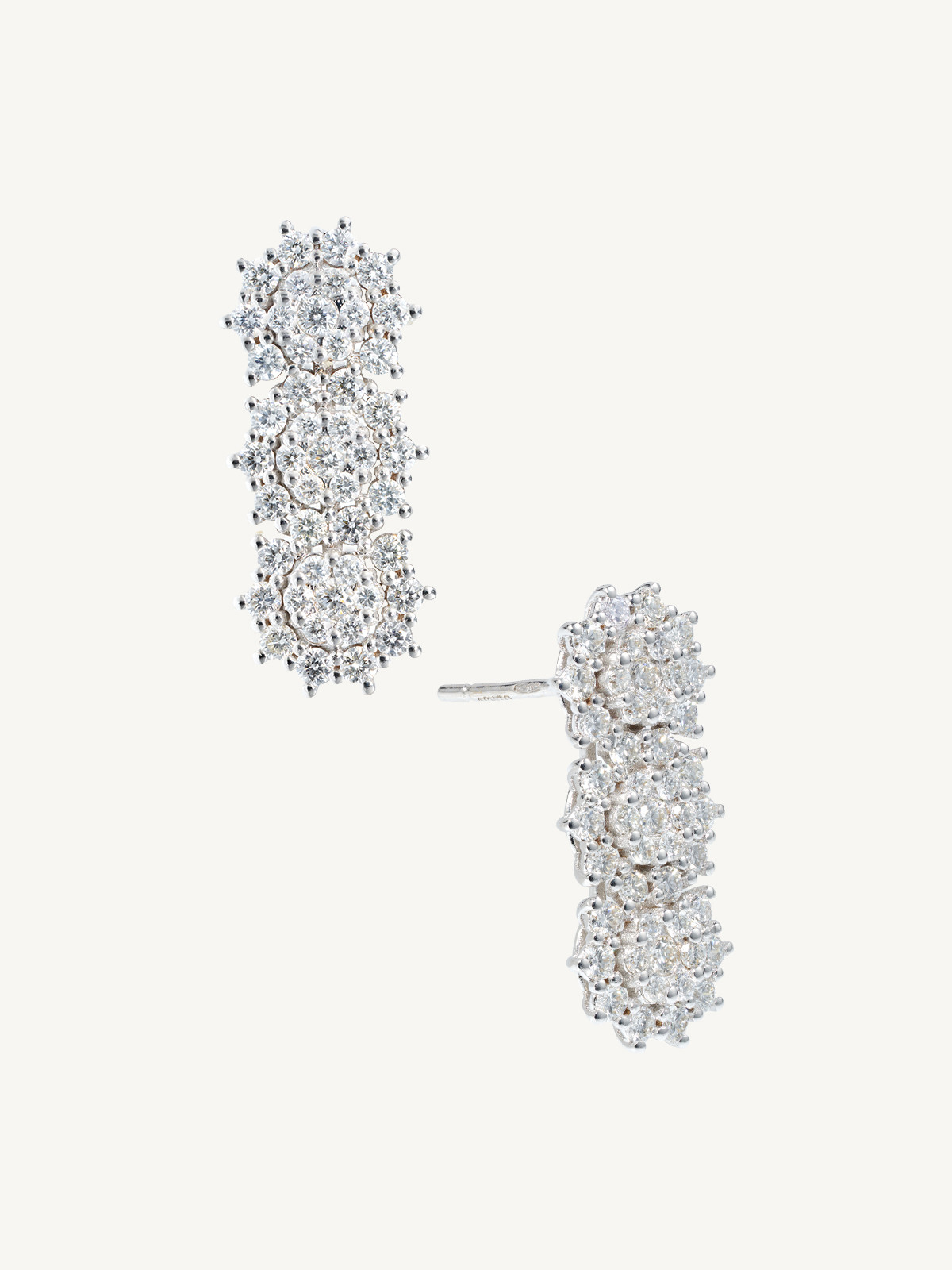 BRINCOS DE DIAMENTES OURO BRANCO 18K FESTA ELEGANTE DIAMOND DROPS EAR