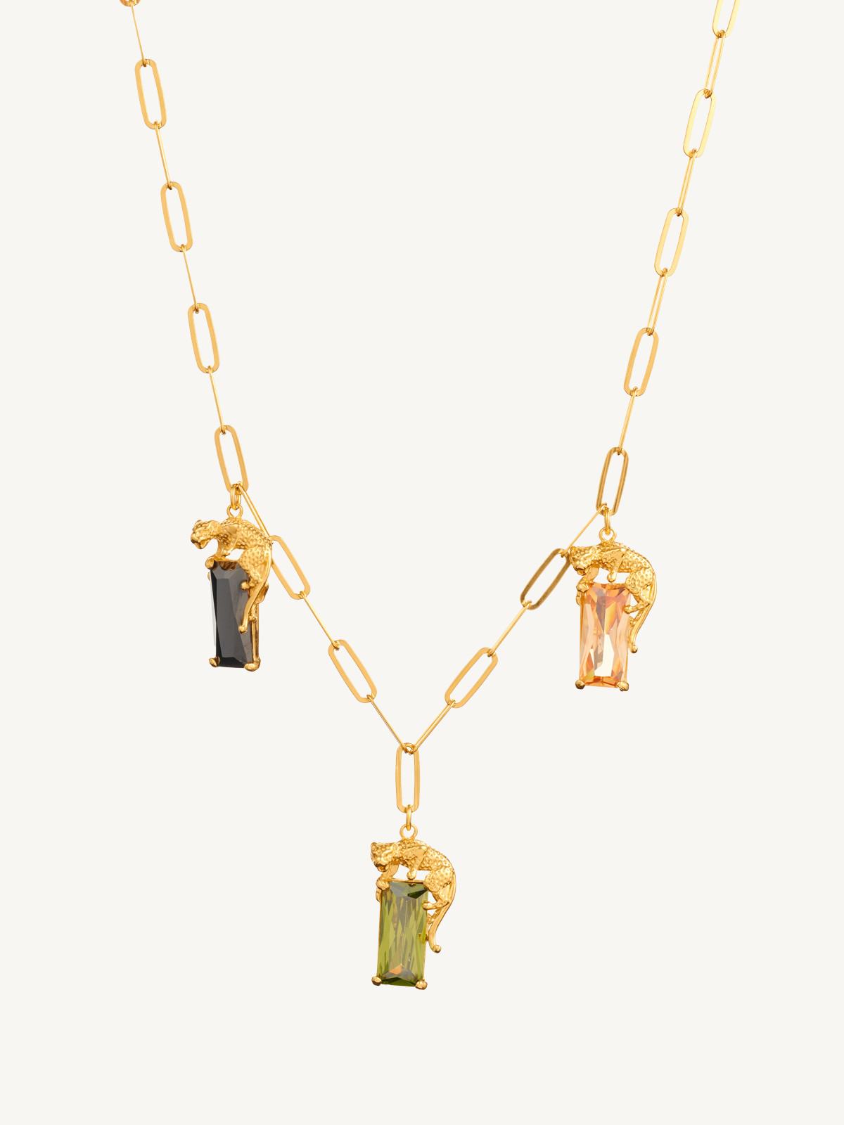 COLAR CADEADO COM LEOPARDOS DIFERENTE CHAMATIVO ELEGANTE PRATA DOURADA