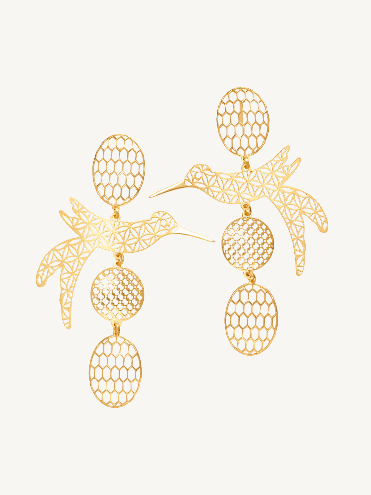 BRINCOS COLIBRI PRATA DOURADA DIFERENTES CHAMATIVO AVE