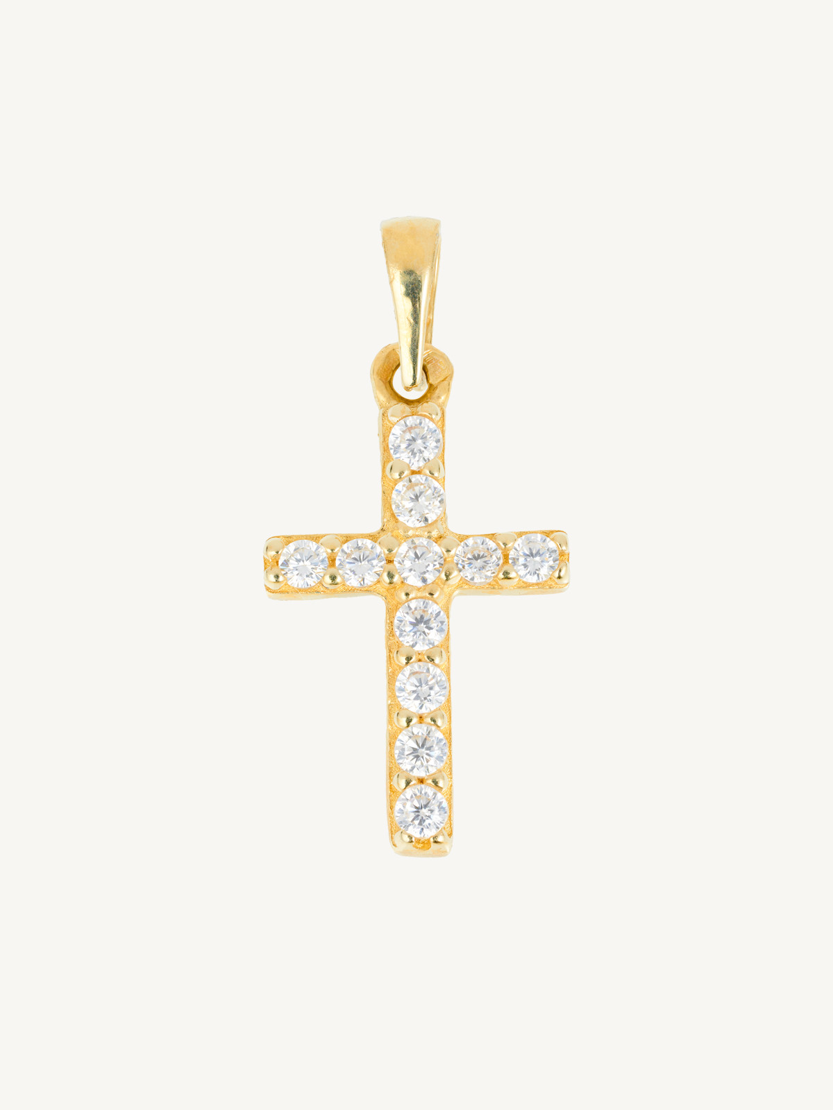 CRUZ COM ZIRCÓNIAS BERLOQUE OURO 9K