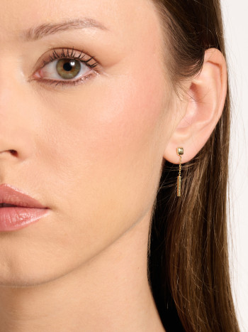 BRINCOS QUADRADO LONGOS FESTA ELEGANTE OURO 9K