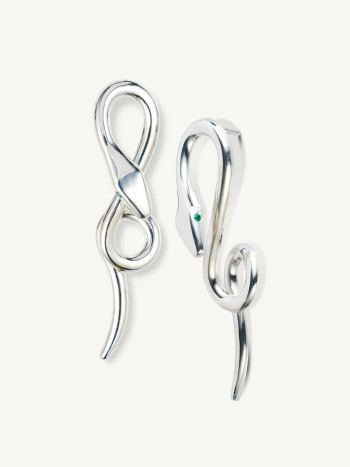 BRINCOS COBRA DIFERENTE CHAMATIVO FESTA ELEGANTE PRATA