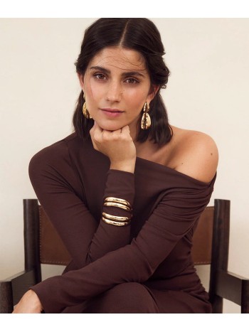 PULSEIRA SUSPIRO ELEGANTE AJUSTAVEL BANHO OURO 18K