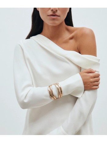 PULSEIRA SUSPIRO ELEGANTE AJUSTAVEL BANHO OURO 18K