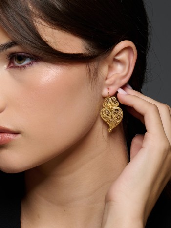 BRINCOS FILIGRANA CORAÇÃO VIANA