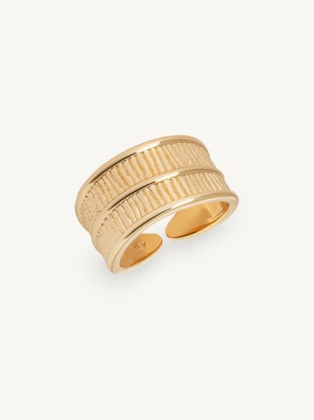 ANEL HORIZONTE DUPLO ELEGANTE AJUSTAVEL BANHO OURO 18K