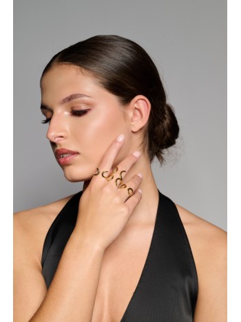 ANEL ARIES DUPLO PRATA DOURADA ELEGANTE DIFERENTE