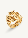 ANEL MEDUSA VISTOSO ELEGANTE PRATA DOURADA