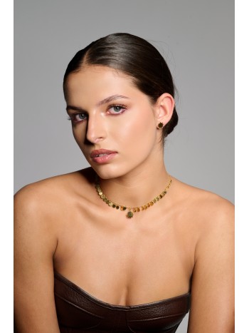 COLAR SOL DIFERENTE CHAMATIVO ELEGANTE PRATA DOURDA
