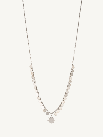 COLAR SOL ELEGANTE CHAMATIVO PRATA DOURADA