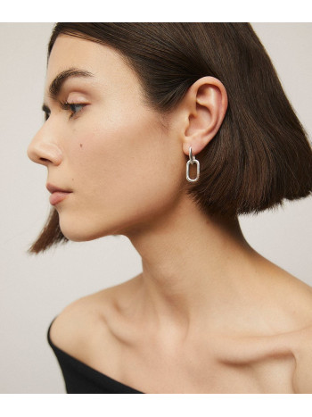 BRINCOS ARGOLA COM ELOS CADEADO FESTA DIFERENTE BANHO OURO 18K